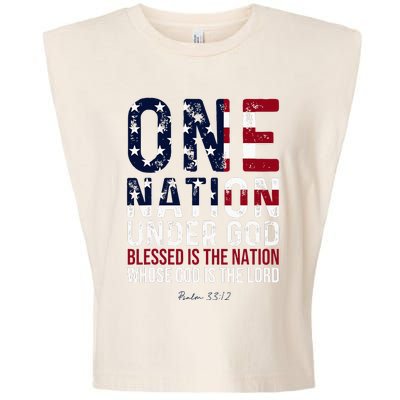 One Nation Under God Blessed Is The Nation Whose God Garment-Dyed Women's Muscle Tee