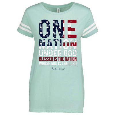 One Nation Under God Blessed Is The Nation Whose God Enza Ladies Jersey Football T-Shirt