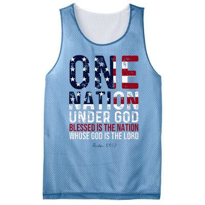 One Nation Under God Blessed Is The Nation Whose God Mesh Reversible Basketball Jersey Tank