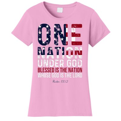 One Nation Under God Blessed Is The Nation Whose God Women's T-Shirt