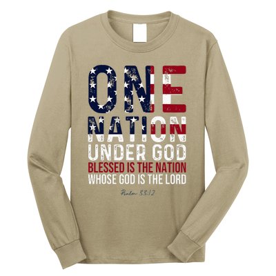 One Nation Under God Blessed Is The Nation Whose God Long Sleeve Shirt