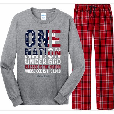 One Nation Under God Blessed Is The Nation Whose God Long Sleeve Pajama Set