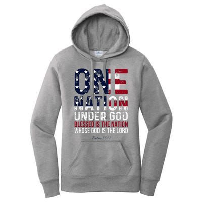 One Nation Under God Blessed Is The Nation Whose God Women's Pullover Hoodie