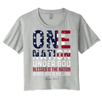 One Nation Under God Blessed Is The Nation Whose God Women's Crop Top Tee