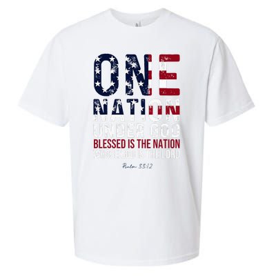 One Nation Under God Blessed Is The Nation Whose God Sueded Cloud Jersey T-Shirt