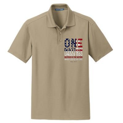 One Nation Under God Blessed Is The Nation Whose God Dry Zone Grid Polo