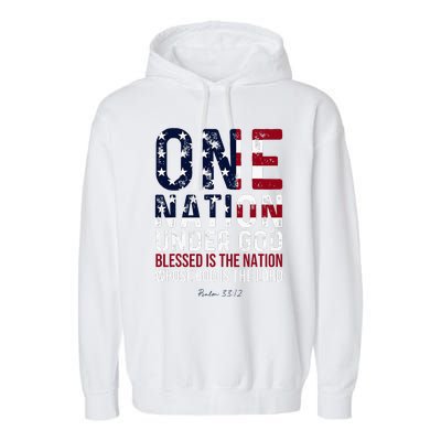 One Nation Under God Blessed Is The Nation Whose God Garment-Dyed Fleece Hoodie