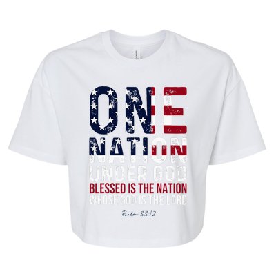 One Nation Under God Blessed Is The Nation Whose God Bella+Canvas Jersey Crop Tee