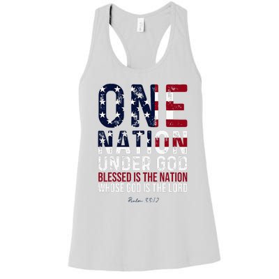 One Nation Under God Blessed Is The Nation Whose God Women's Racerback Tank