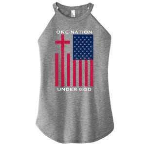 One Nation Under God American Flag Patriotic Christian Gift Women's Perfect Tri Rocker Tank