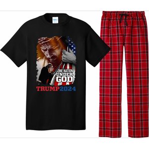 One Nation Under God President Trump 2024 America Christian Pajama Set