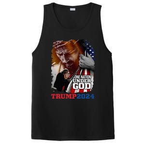 One Nation Under God President Trump 2024 America Christian PosiCharge Competitor Tank