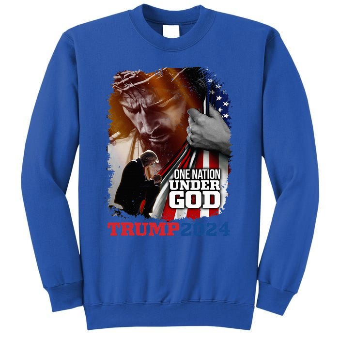 One Nation Under God President Trump 2024 America Christian Sweatshirt