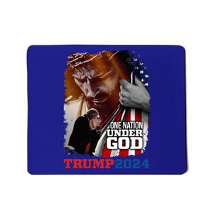 One Nation Under God President Trump 2024 America Christian Mousepad