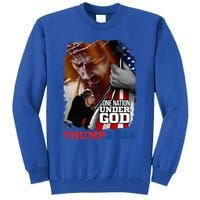 One Nation Under God President Trump 2024 America Christian Tall Sweatshirt