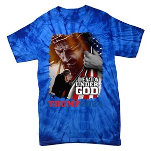 One Nation Under God President Trump 2024 America Christian Tie-Dye T-Shirt