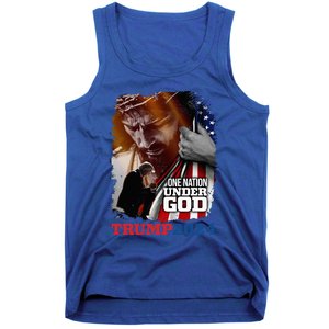 One Nation Under God President Trump 2024 America Christian Tank Top