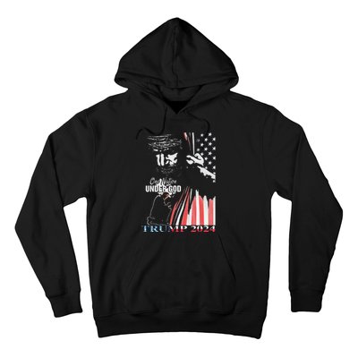 One Nation Under God Trump 2024 God American Flag Hoodie