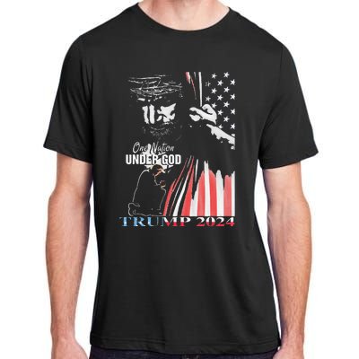 One Nation Under God Trump 2024 God American Flag Adult ChromaSoft Performance T-Shirt