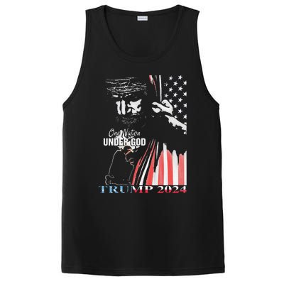 One Nation Under God Trump 2024 God American Flag PosiCharge Competitor Tank