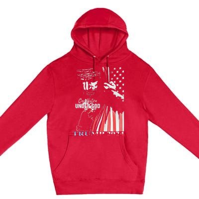 One Nation Under God Trump 2024 God American Flag Premium Pullover Hoodie