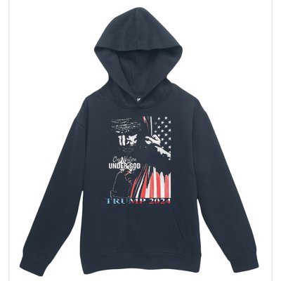 One Nation Under God Trump 2024 God American Flag Urban Pullover Hoodie