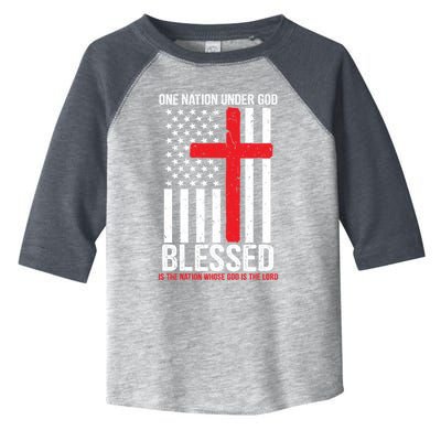 One Nation Under God Blessed Country American Flag Cool Gift Toddler Fine Jersey T-Shirt