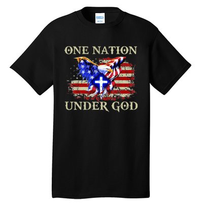 One Nation Under God Patriotic Usa Christian Tall T-Shirt