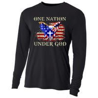 One Nation Under God Patriotic Usa Christian Cooling Performance Long Sleeve Crew