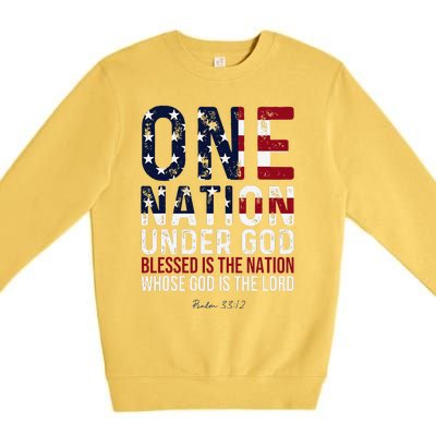 One Nation Under God Blessed Is The Nation Whose God Premium Crewneck Sweatshirt