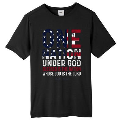 One Nation Under God Blessed Is The Nation Whose God Tall Fusion ChromaSoft Performance T-Shirt