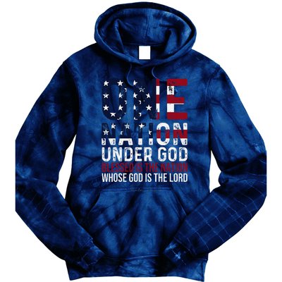 One Nation Under God Blessed Is The Nation Whose God Tie Dye Hoodie