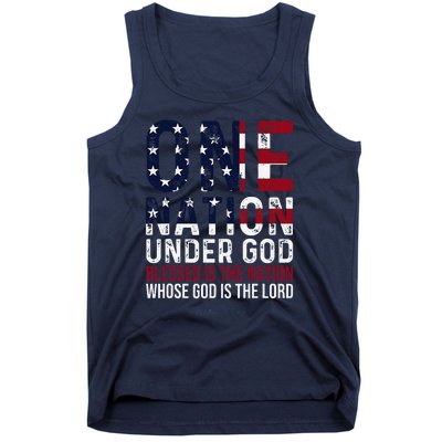 One Nation Under God Blessed Is The Nation Whose God Tank Top