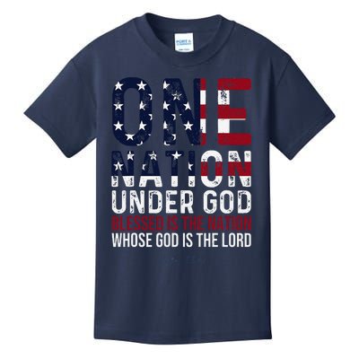 One Nation Under God Blessed Is The Nation Whose God Kids T-Shirt