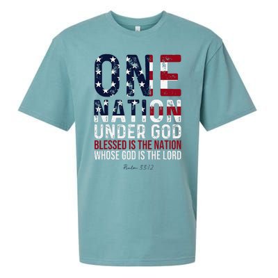 One Nation Under God Blessed Is The Nation Whose God Sueded Cloud Jersey T-Shirt