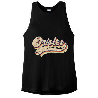 Orioles Name Vintage Retro Baseball Lovers Baseball Fans Ladies PosiCharge Tri-Blend Wicking Tank