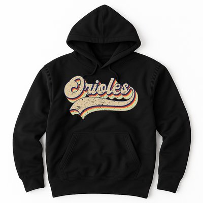 Orioles Name Vintage Retro Baseball Lovers Baseball Fans Hoodie