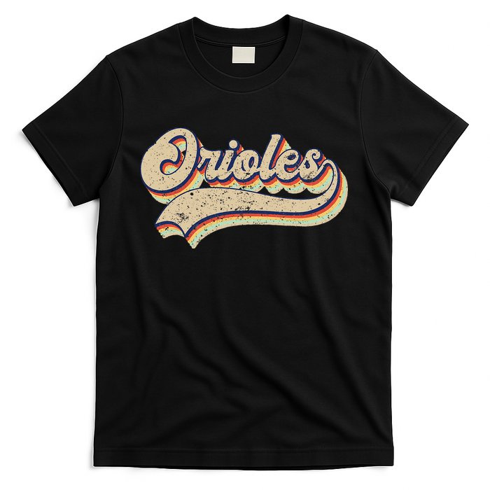 Orioles Name Vintage Retro Baseball Lovers Baseball Fans T-Shirt