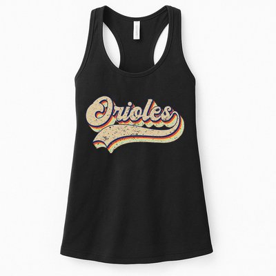 Orioles Name Vintage Retro Baseball Lovers Baseball Fans Womens Tank Top