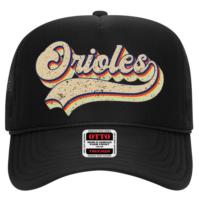 Orioles Name Vintage Retro Baseball Lovers Baseball Fans Hat