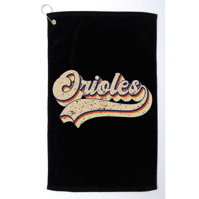 Orioles Name Vintage Retro Baseball Lovers Baseball Fans Golf Towel