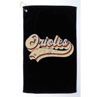 Orioles Name Vintage Retro Baseball Lovers Baseball Fans Golf Towel