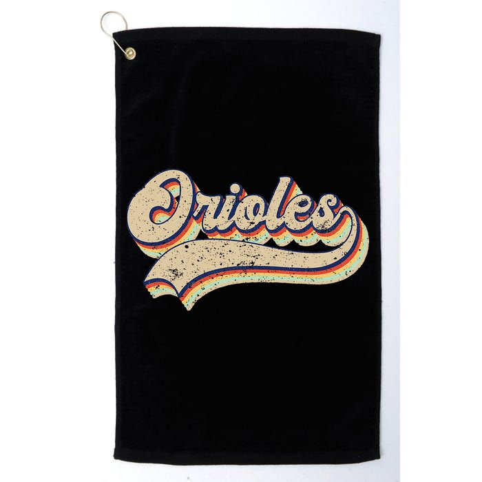 Orioles Name Vintage Retro Baseball Lovers Baseball Fans Golf Towel