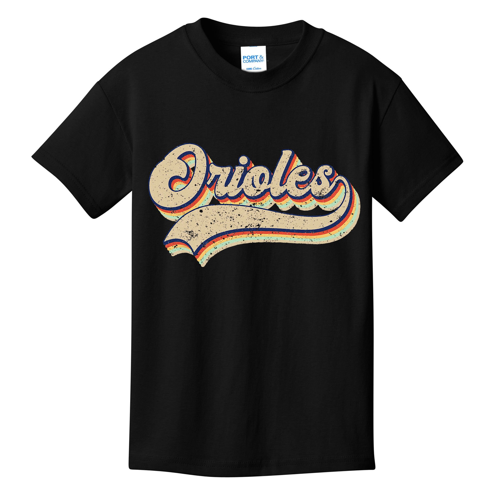 Orioles Name Vintage Retro Baseball Lovers Baseball Fans Kids T-Shirt