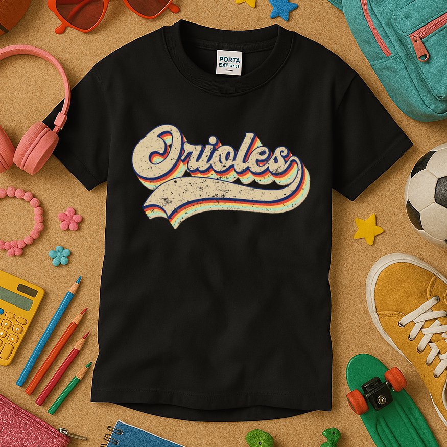 Orioles Name Vintage Retro Baseball Lovers Baseball Fans Kids T-Shirt