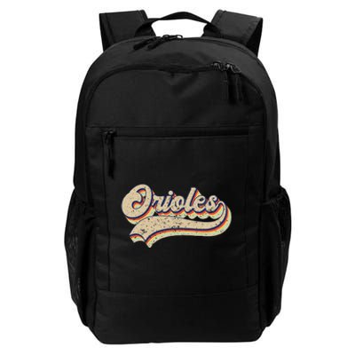 Orioles Name Vintage Retro Baseball Lovers Baseball Fans Daily Commute Backpack