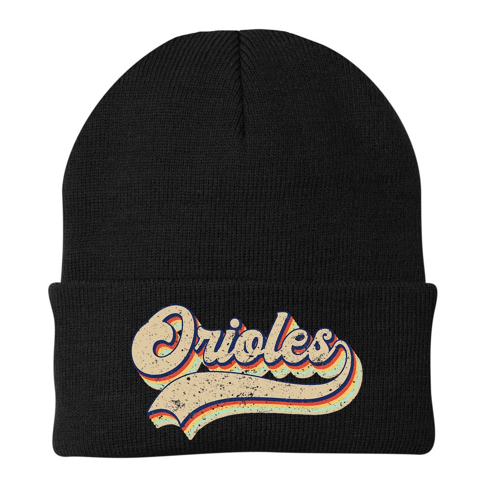 Orioles Name Vintage Retro Baseball Lovers Baseball Fans Beanie