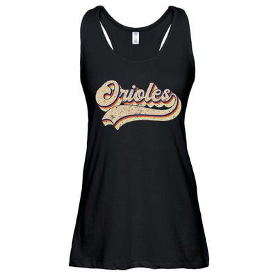 Orioles Name Vintage Retro Baseball Lovers Baseball Fans Ladies Essential Flowy Tank