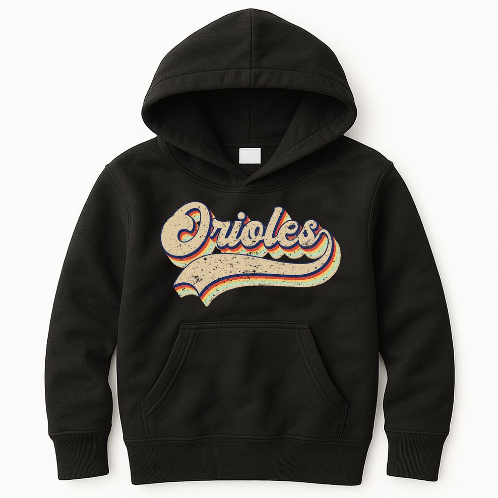 Orioles Name Vintage Retro Baseball Lovers Baseball Fans Kids Hoodie