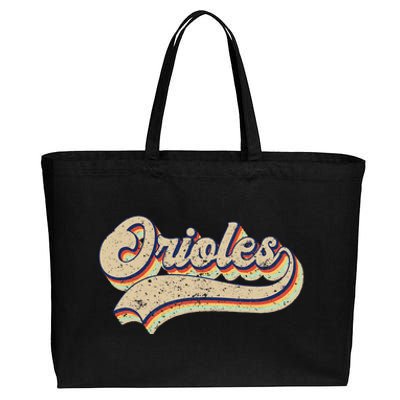 Orioles Name Vintage Retro Baseball Lovers Baseball Fans Cotton Canvas Jumbo Tote